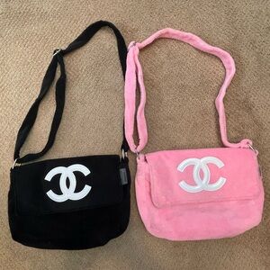 Pink CC Logo Plush Shoulder Bag